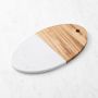 Olivewood &amp; White Marble Oval Cheese Board