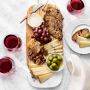 Olivewood &amp; White Marble Rectangular Cheese Board with Cheese Knives