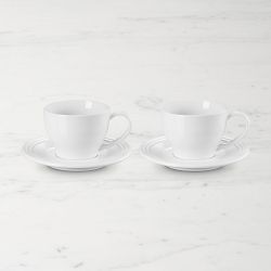 Le Creuset Cappucino Cups & Saucers, Set of 2, White