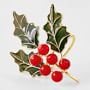 Cloisonn&#233; Holly Napkin Rings, Set of 4