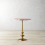 Desert Rose Marble and Brass Side Table (16.5&quot;)