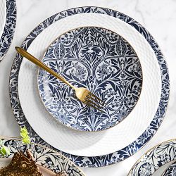 Pillivuyt Basketweave Porcelain Dinner Plates, Set of 4