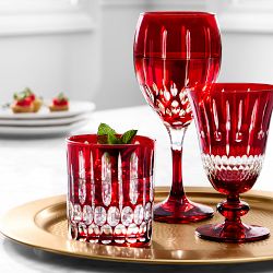 Wilshire Jewel Cut Red Mixed Goblets, Set of 4