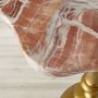 Desert Rose Marble and Brass Side Table (16.5&quot;)