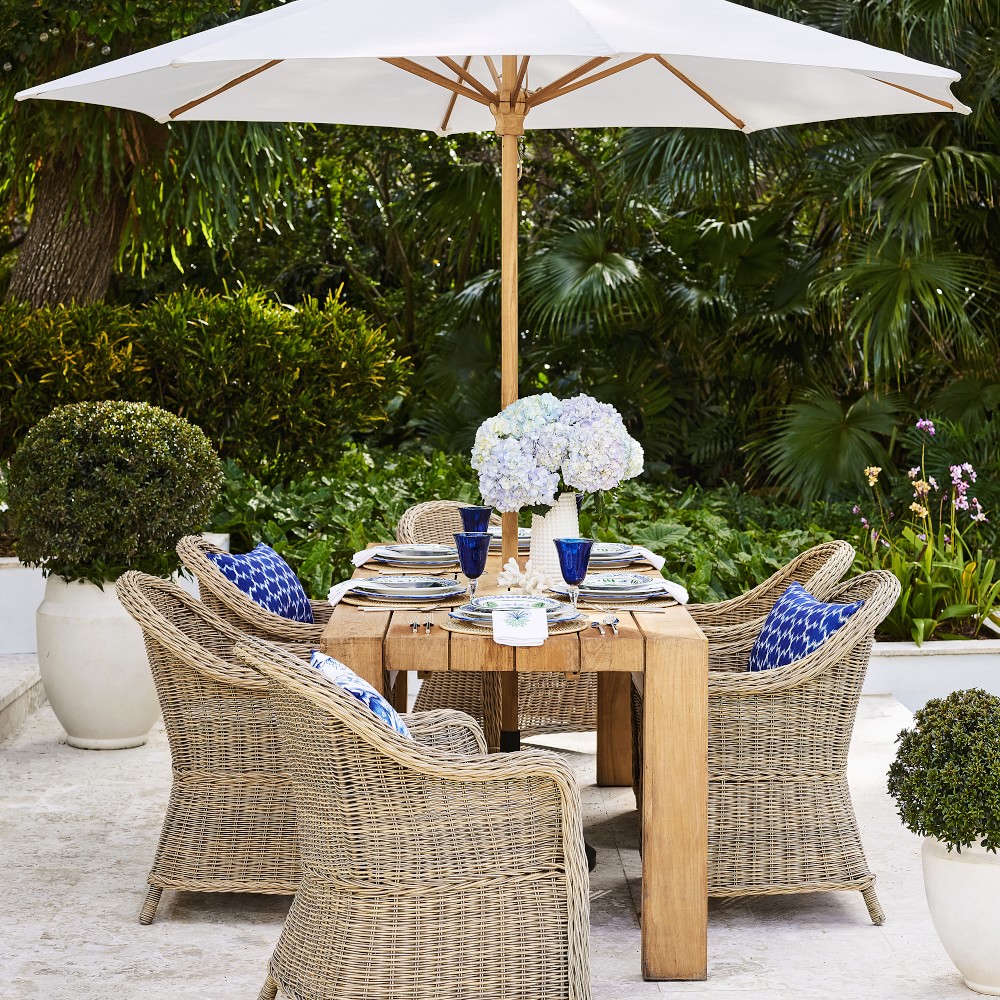Larnaca Teak Dining Table &amp; Manchester Dining Chairs (72&quot;-94&quot;)
