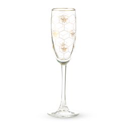 Honeycomb Champagne Flute Glass, Each