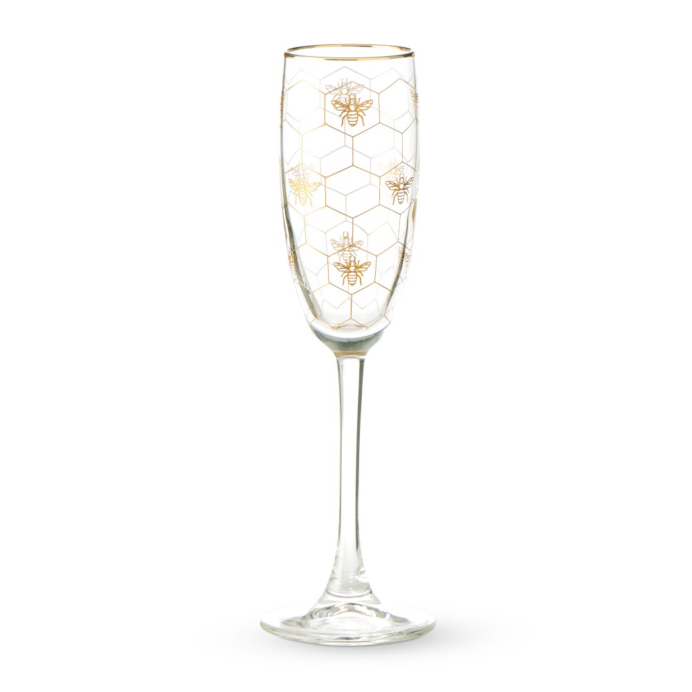 Honeycomb Champagne Flute Glass, Each