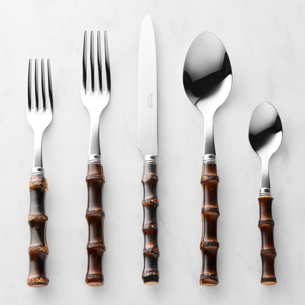 Sabre Bamboo 5-Piece Flatware Setting, Dark Bamboo