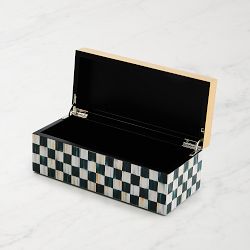 MacKenzie-Childs Courtly Check Small Lacquer Decorative Box, Hinge Lid