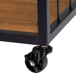 Industrial Rolling Bar Cart with Removable Serving Tray (24&quot;)