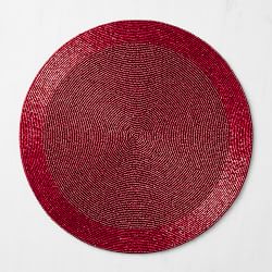 Beaded Round Placemat, Red