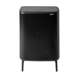 Brabantia Bo Touch Top Hi Dual Compartment Recycling Trash Can, 2x8 Gallon, Matte Black