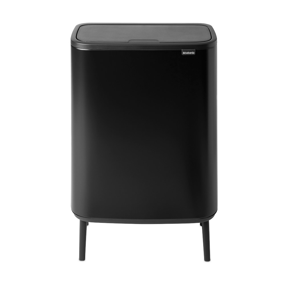 Brabantia Bo Touch Top Hi Dual Compartment Recycling Trash Can, 2x8 Gallon, Matte Black