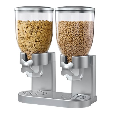 Silver Countertop Double Cereal Dispenser