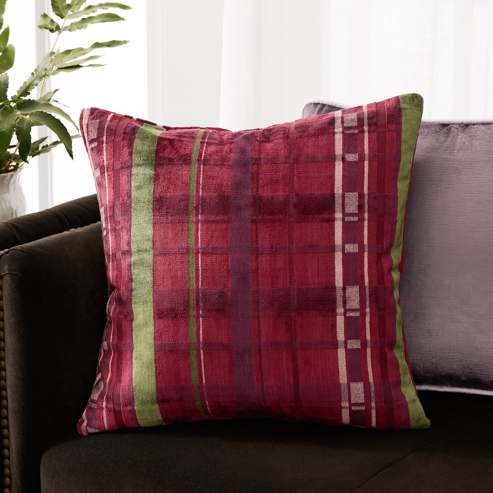 Plaid Jacquard Pillow Cover