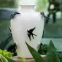 Bordallo Pinheiro Primavera Vase with Swallows