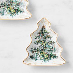 'Twas the Night Before Christmas Figural Tree Appetizer Plates, Set of 4