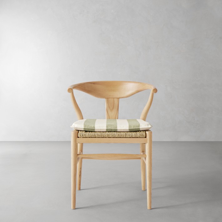 Baldwin Armchair Cushion, Standard, Basketweave, Cabana Stripe, Pistachio