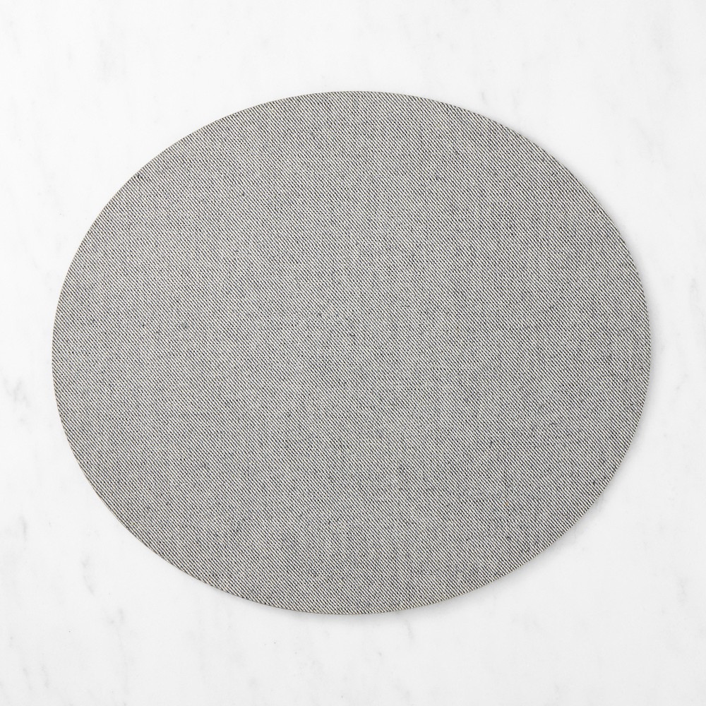 Italian Leather Coated Twill Placemat, Black