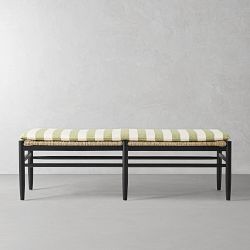 Baldwin 64" Bench, Standard Cushion, Basketweave, Cabana Stripe, Pistachio