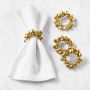 Gold Jingle Bell Napkin Rings, Set of 4