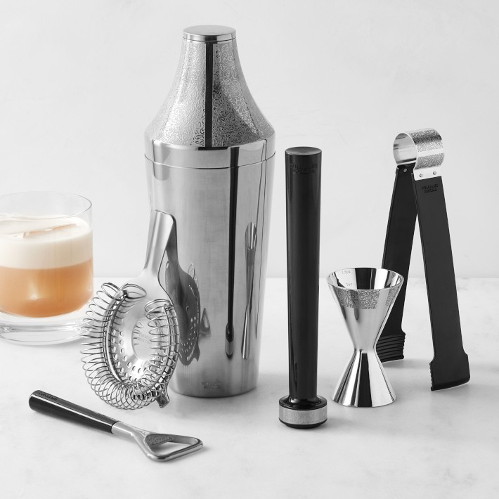 Williams Sonoma Heritage Bar Shaker and Tools Set, Stainless Steel