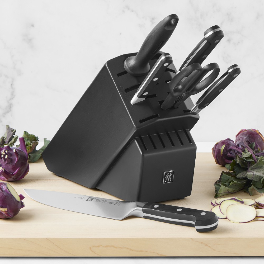 Zwilling J.A. Henckels Pro 7-Piece Knife Block Set, Black