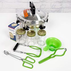 All American Aluminum Pressure Cooker, 10.5-Qt. with Rack &amp; Superb Jars Accessory Kit