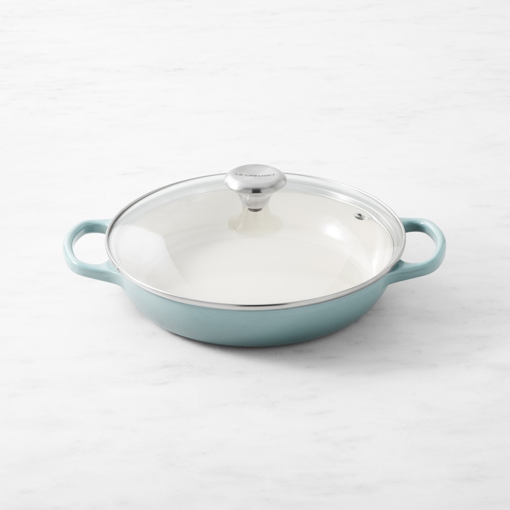 Le Creuset Signature Enameled Cast Iron Braiser with Glass Lid, 2 1/4-Qt. - sea salt