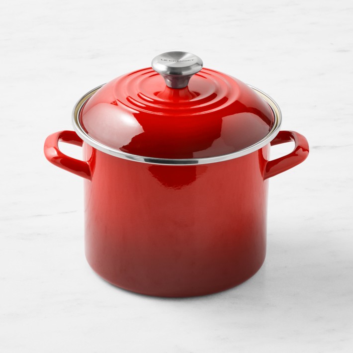 Le Creuset Enameled-Steel Stock Pot with Stainless-Steel Knob
