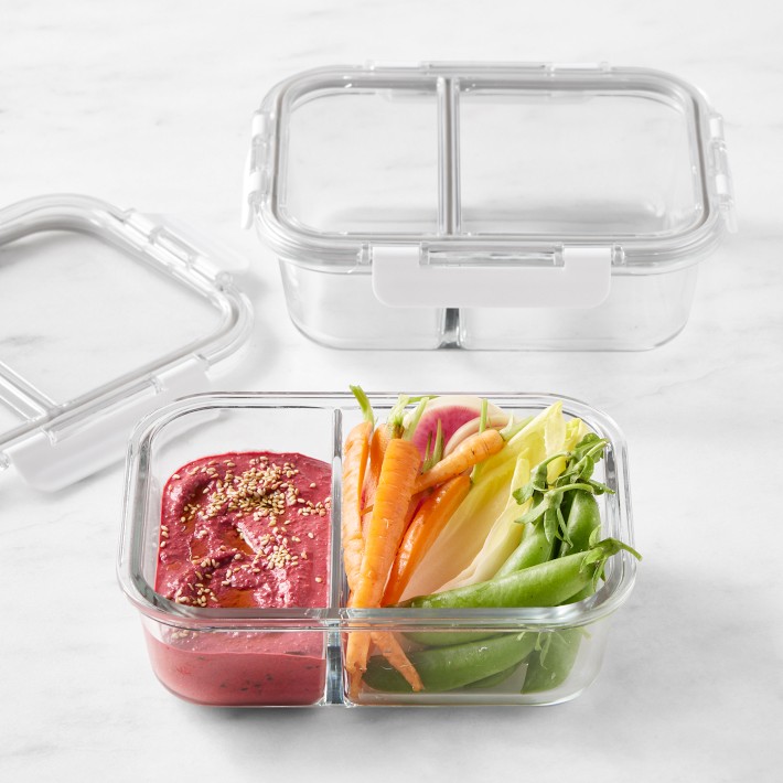 Hold Everything Divided Rectangular Glass Food Storage Containers, 4-Piece Set