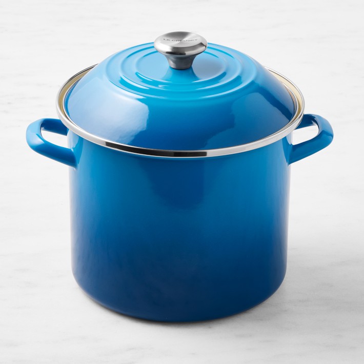 Le Creuset Enameled-Steel Stock Pot with Stainless-Steel Knob