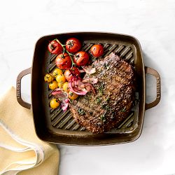Smithey Seasoned Cast Iron Grill Pan, 12&quot;