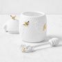 Williams Sonoma Honeycomb Porcelain Figural Honey Pot