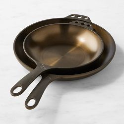 Smithey Seasoned Cast Iron Chef Skillet Set, 8&quot; &amp; 10&quot;