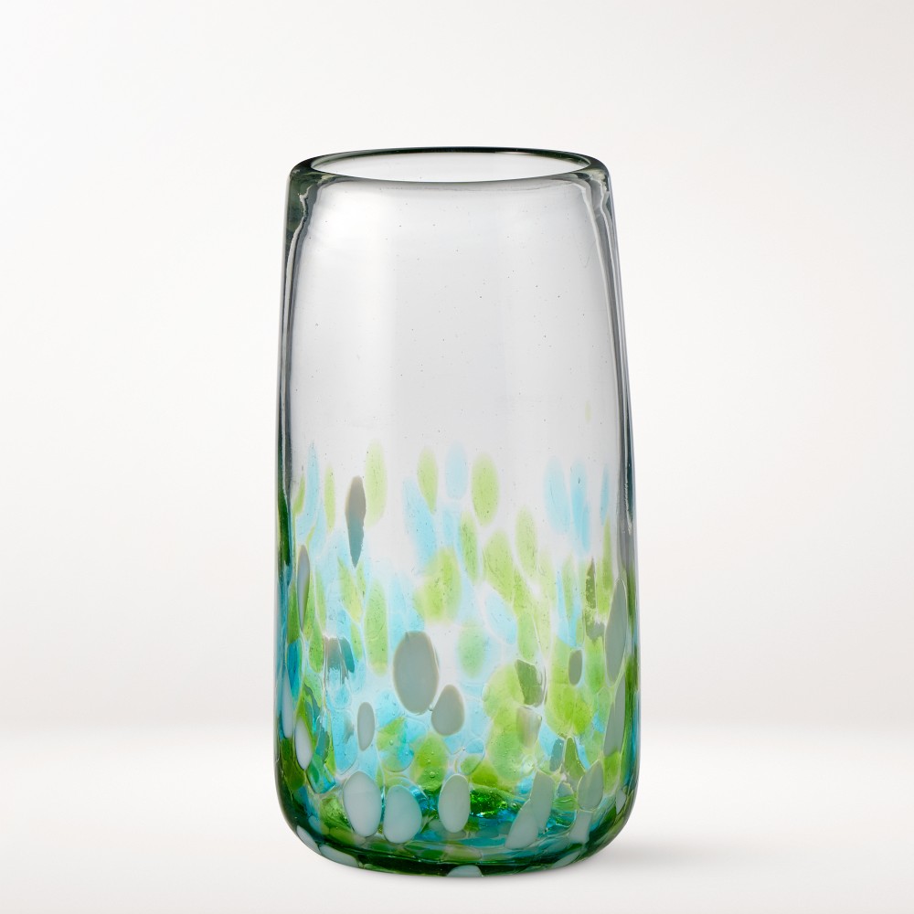 Multi-Confetti Recycled Glass Tumblers, Set of 4, Tall