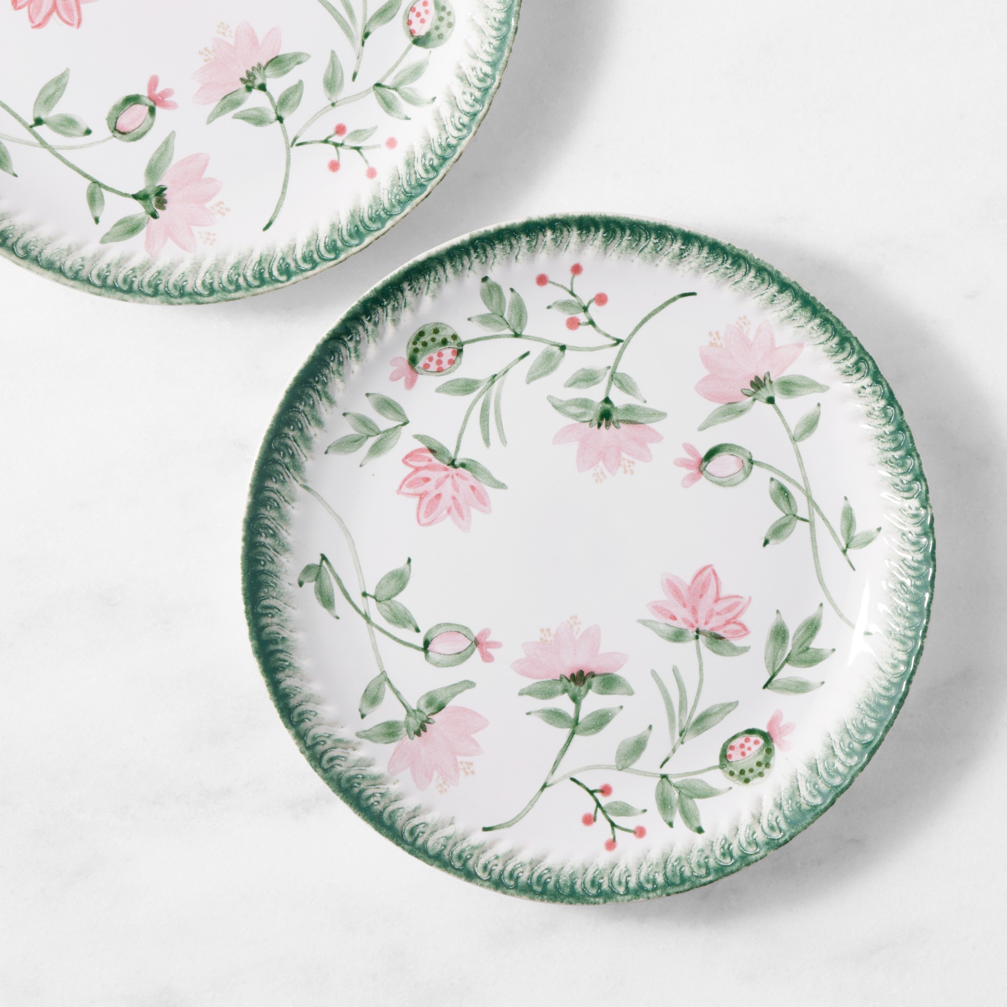 AERIN x Williams Sonoma Feathered Edge Appetizer Plates, Each, Pink