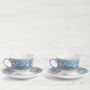 Wedgwood Florentine Turquoise Cups &amp; Saucers, Set of 2