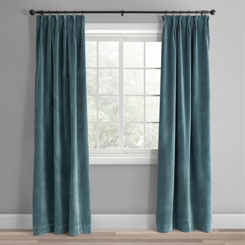Velvet Curtain, Cyan, 50" x 84"