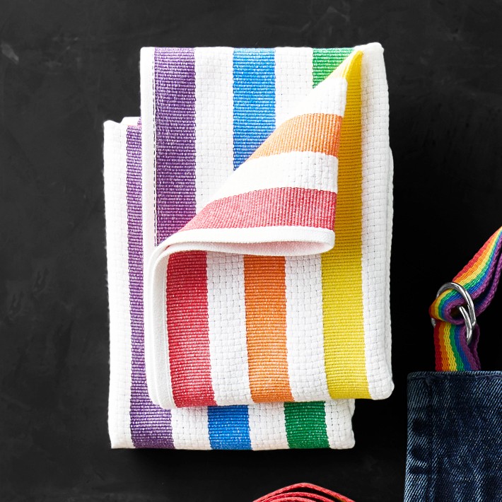 Williams Sonoma Classic Stripe Towels, Set of 4 (Red)