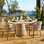Pasadena Outdoor Fiberstone and Rope Round Dining Table (60&quot;)