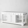 Barrelson Kitchen Island with Marble Top, Polished Nickel (84&quot;)