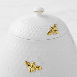 Williams Sonoma Honeycomb Porcelain Figural Cookie Jar