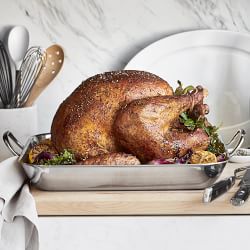Williams Sonoma Signature Thermo-Clad&#8482; Stainless-Steel Flared Roasting Pan with Rack