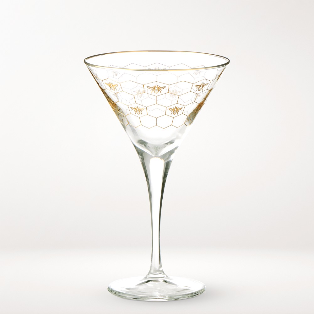 Honeycomb Martini Glasses, Set of 4