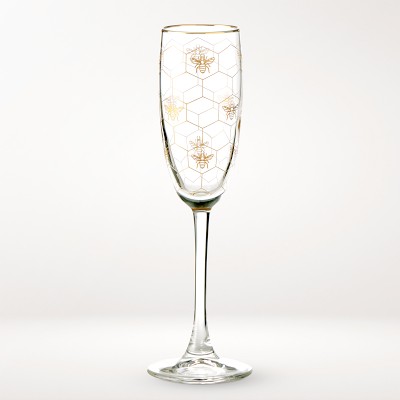 Honeycomb Champagne Flute Glasses, Set of 2