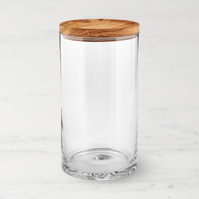 Olivewood &amp; Glass Canister, Large