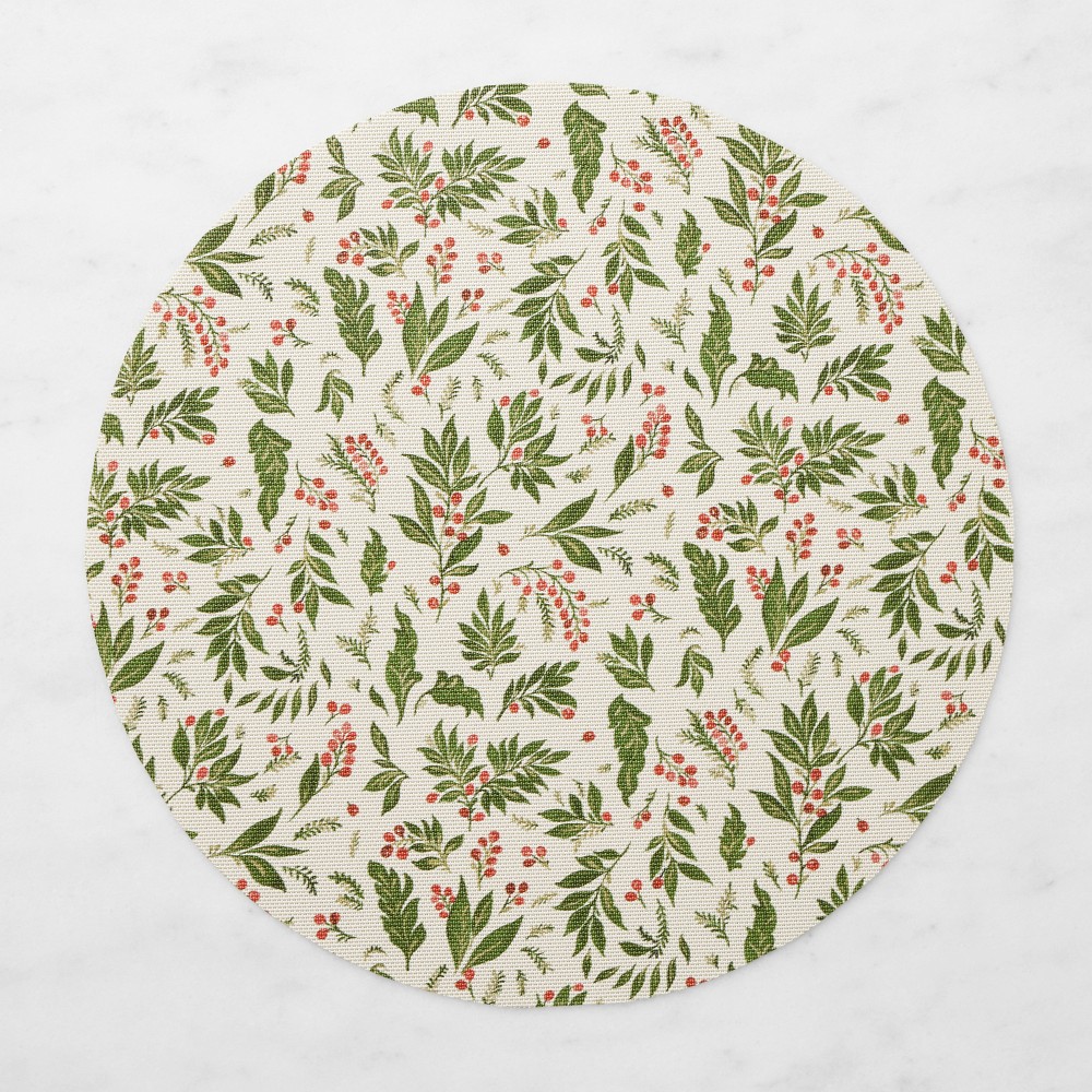 Chilewich Basketweave Round Noel Placemat, Set of 4