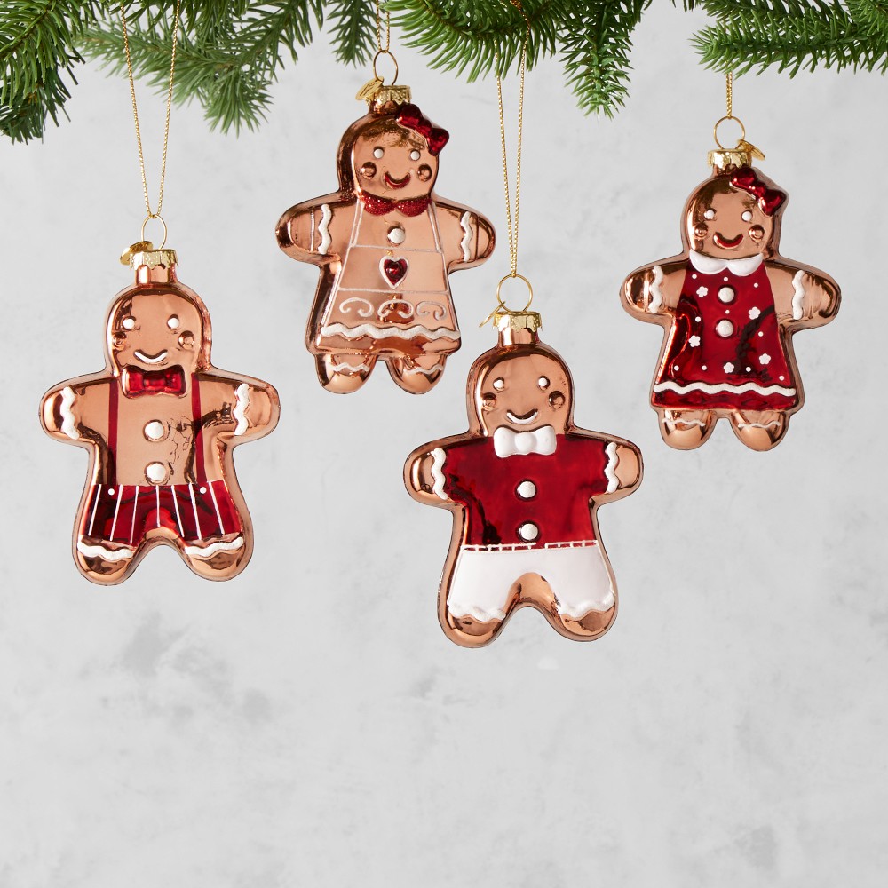 Gingerbread Buddies Ornaments, Set of 4