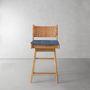 OPEN BOX: Sullivan Swivel Counter Stool Cushion, Standard, Sunbrella Performance Canvas, Denim Blue